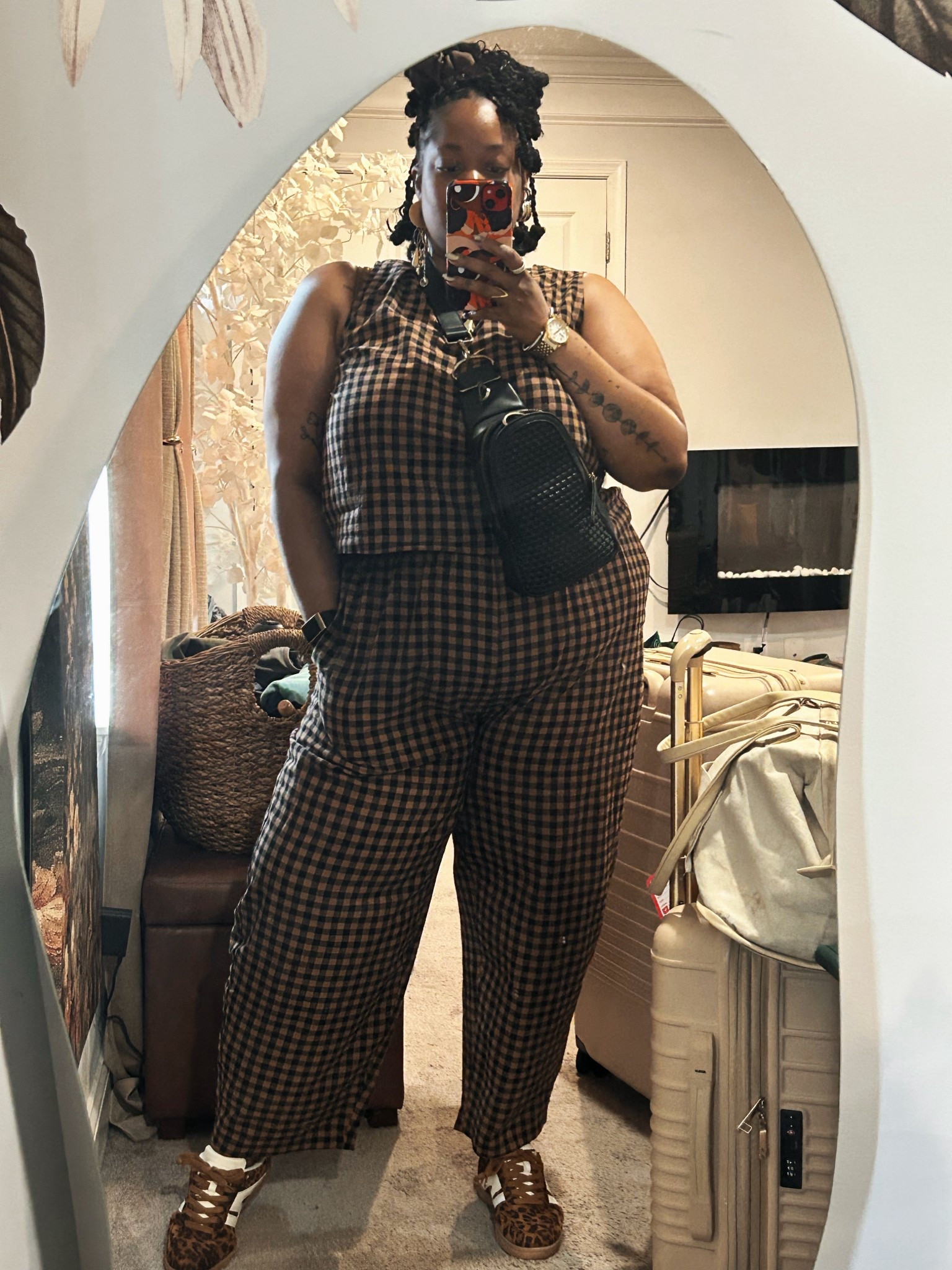 This is my go-to formula when I want to feel put together and comfortable enough to move through a full day of airports, coffee runs, and city wandering. The matching set does all the heavy lifting, and I layered in texture with leopard sneakers because…neutral doesn’t have to mean boring.

And yes, she travels well too 👀 — linking my BÉIS luggage because it’s been carrying me (literally) through this season of solo adventures.

Linked:
✔️ Matching set
✔️ Leopard sneakers
✔️ BÉIS luggage

#LTKootd #LTKOver40 #LTKTravel