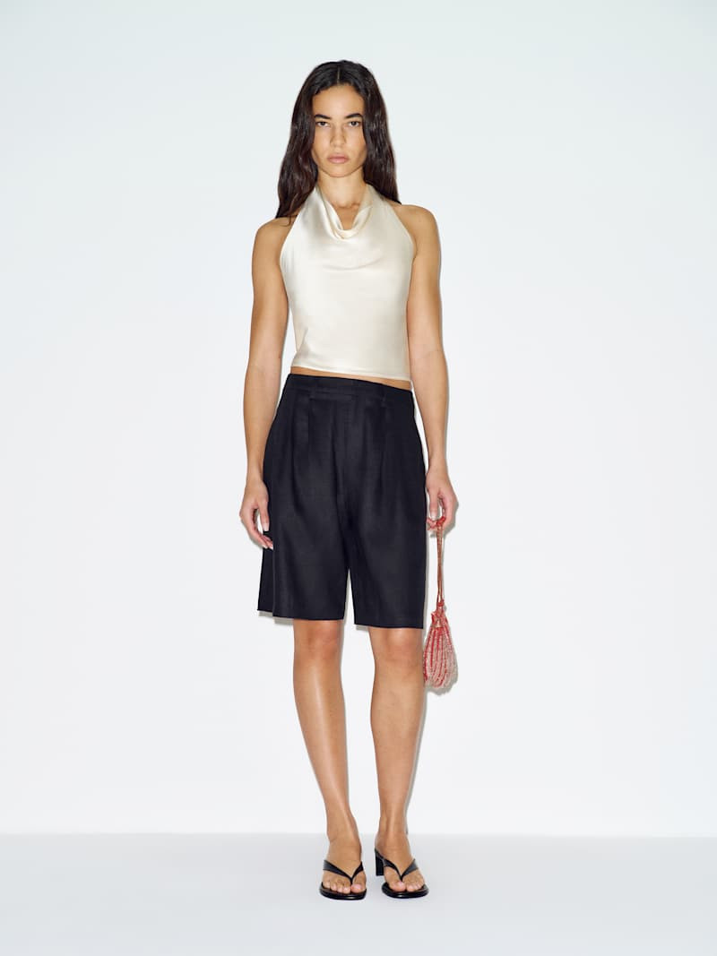 Reformation Drew Linen Short Black 6 | Reformation (Global)