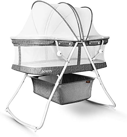 besrey Bassinet for Baby, 3 in 1 Portable Baby Bassinets, Rocking Cradle Bed, Easy Folding Bedsid... | Amazon (US)