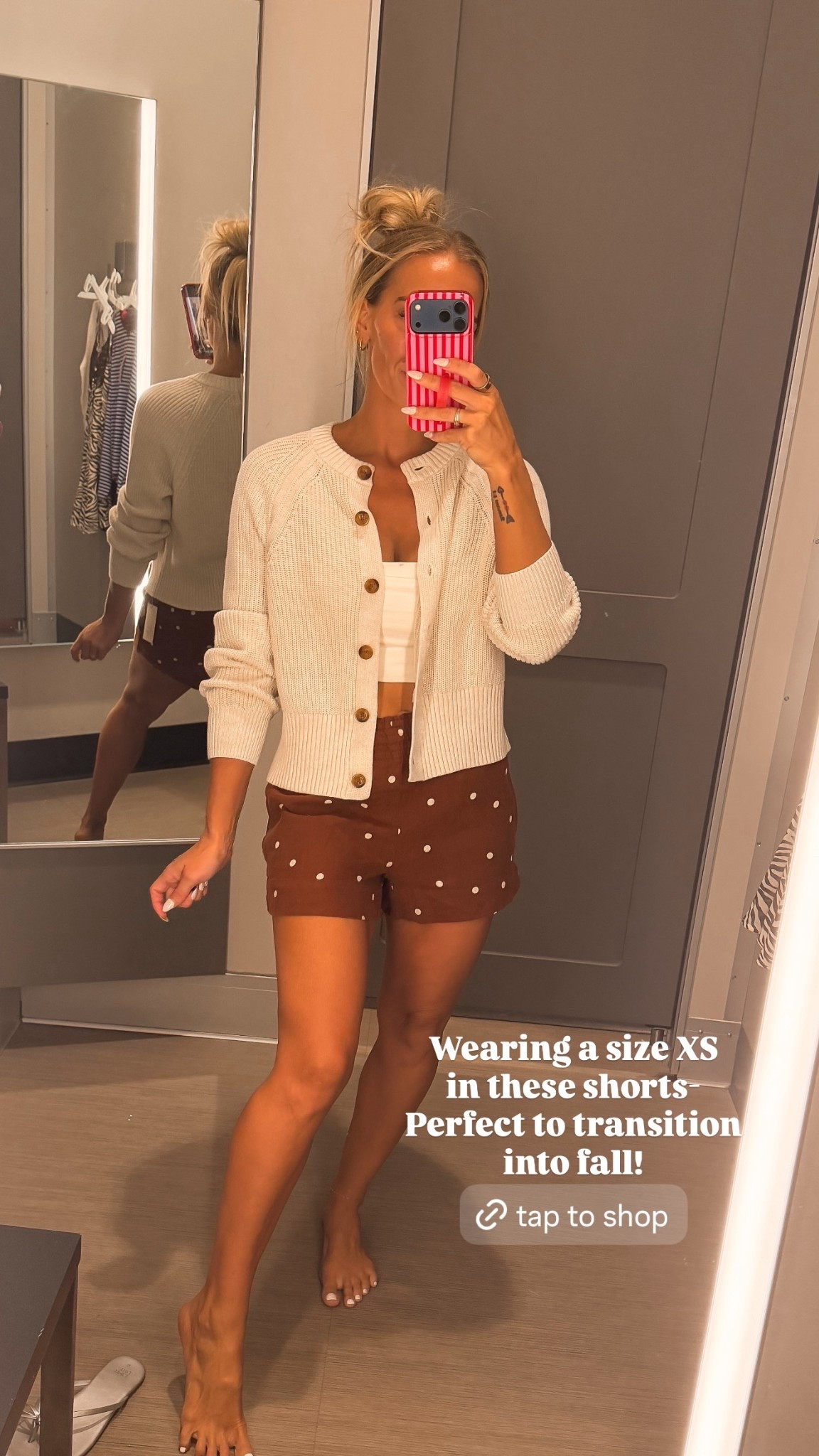 Wearing a size XS
in these shorts-
Perfect to transition 
into fall!