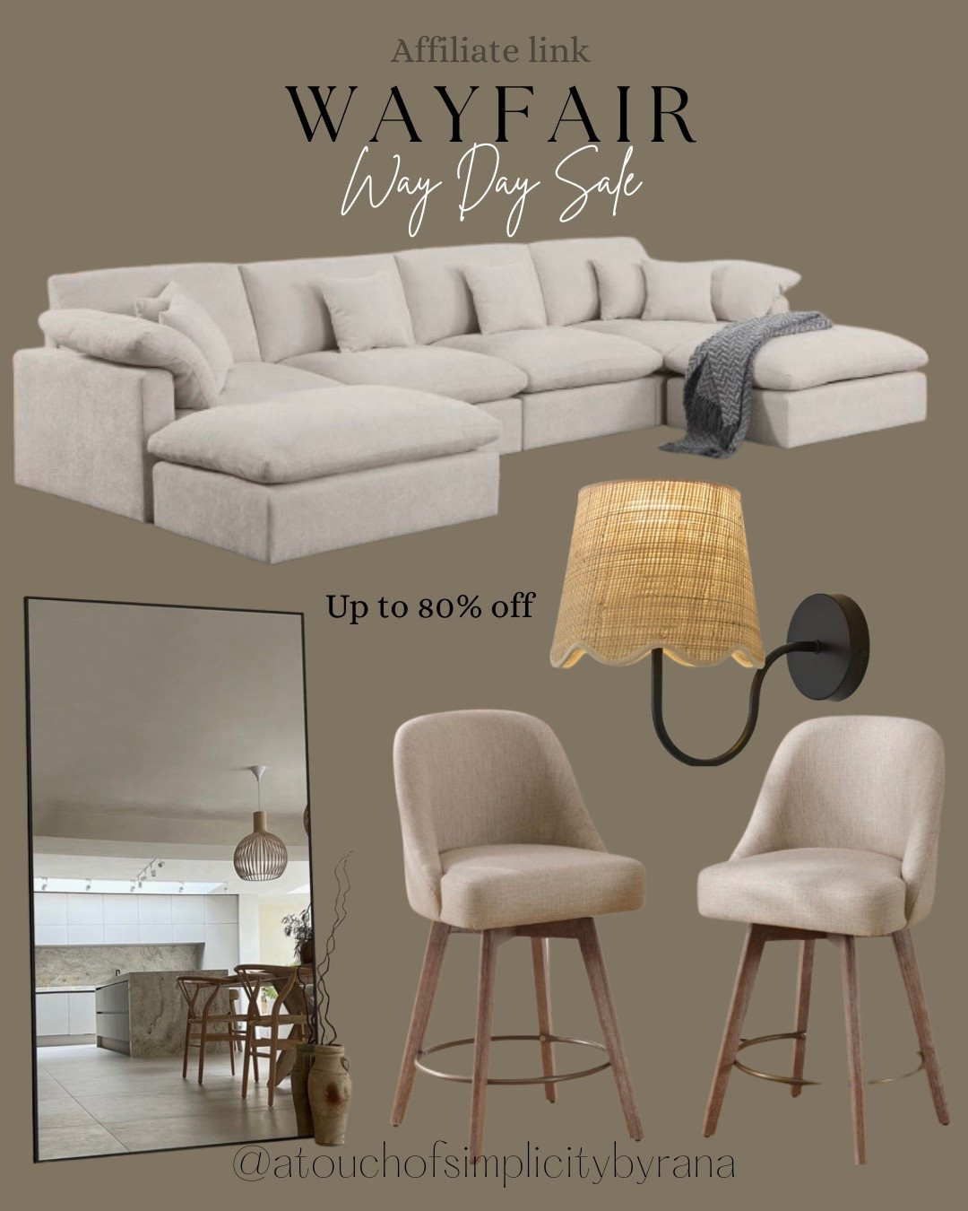 @Wayfair Way Day Sale is here!! April 25 - April 27 up to 80% off and free shipping! 

Mirrors, bed frames , accent chairs, decor and more! Rounding up my favorites

Mirror, floor mirror, bar stools,counter stools, wall sconce, Wayfair finds, Wayfair Sale, scalloped edge, sectional, u shape sectional, cloud sofa, full length mirror, swivel, bar stools, counter stools

#LTKSaleAlert #LTKHome