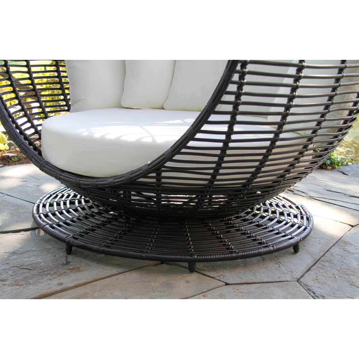 Carla 57'' Wide Curved Premium All-Weather Wicker Patio Daybed with Sunbrella® Cushions | Wayfair North America