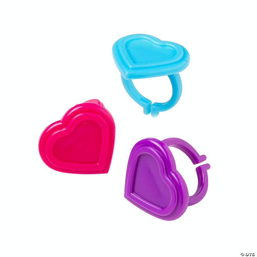 1" x 1" Bulk 144 Pc. Valentine's Day Heart-Shaped Plastic Rings | Oriental Trading Company