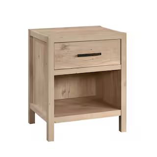 SAUDER Pacific View 1-Drawer Prime Oak Nightstand 25.827 in. x 21.496 in. x 17.48 in. 433565 - Th... | The Home Depot
