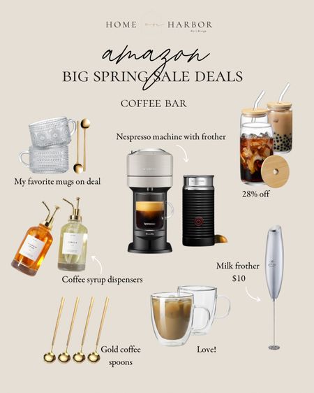 Coffee bar essentials on deal! Pretty mugs, good coffee spoons, iced coffee cups, Nespresso machine, milk frother all on sale! ☕️

#bigspringsale 

#LTKhome #LTKsalealert #LTKSeasonal