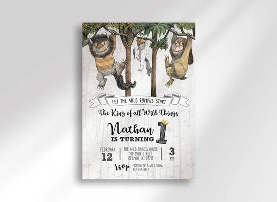 Where the Wild Things Are Invitation to Edit Yourself  Intant - Etsy | Etsy (US)