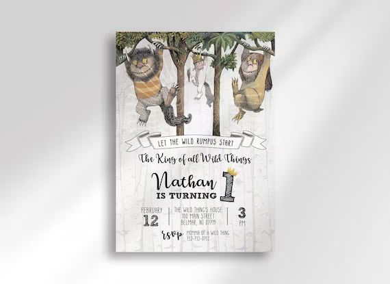 Where the Wild Things Are Invitation to Edit Yourself  Intant - Etsy | Etsy (US)