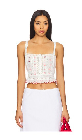LoveShackFancy Vietta Top in White. - size S | Revolve Clothing (Global)