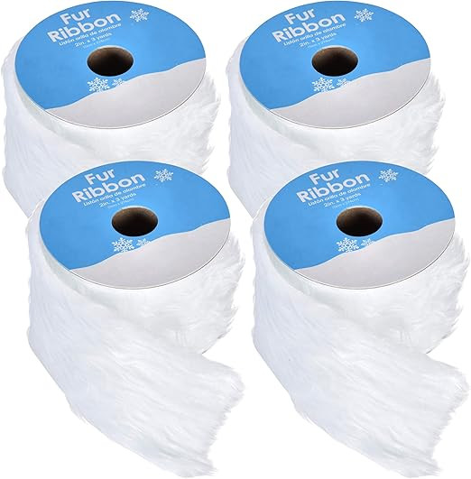 Gift Boutique White Faux Fur Ribbon Trim - 2 Inches Wide By 12 Yards Long, Fabric Roll For Crafts... | Amazon (US)