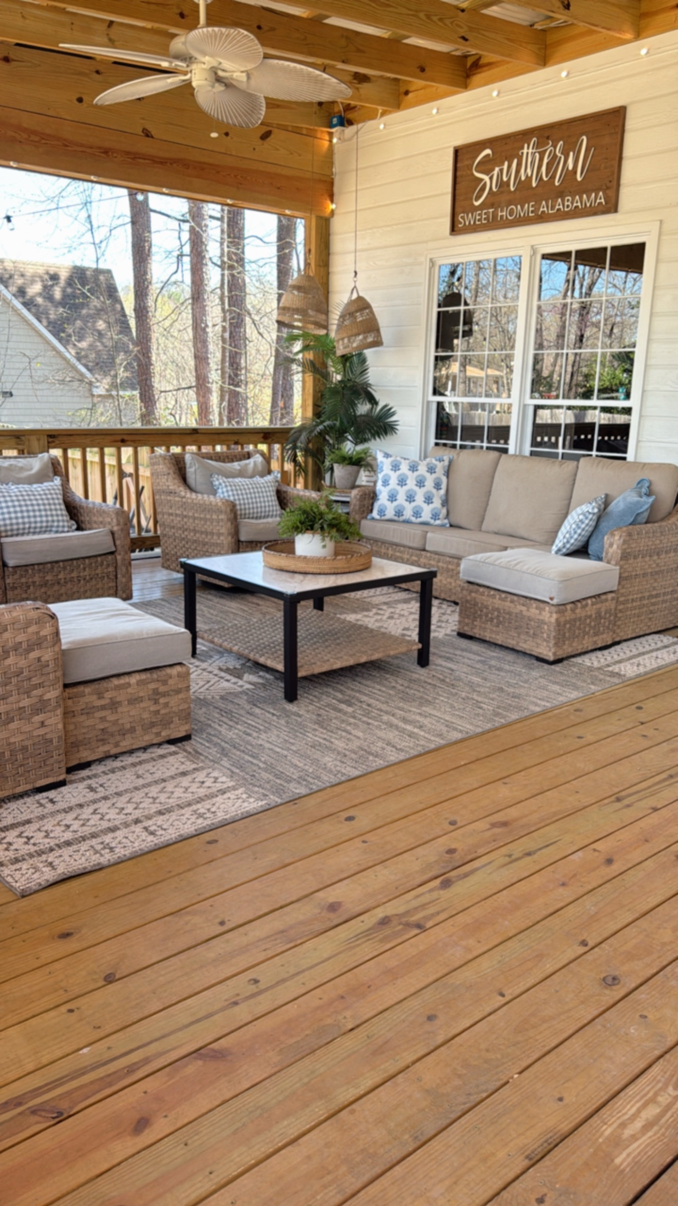 My outdoor living space 

My furniture, including ottomans and square coffee table are currently in stock - but they sell out quick every year.  

#LTKWatchNow #LTKSeasonal #LTKHome