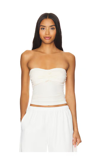 Rosy Strapless Crop Tank in Canary | Revolve Clothing (Global)
