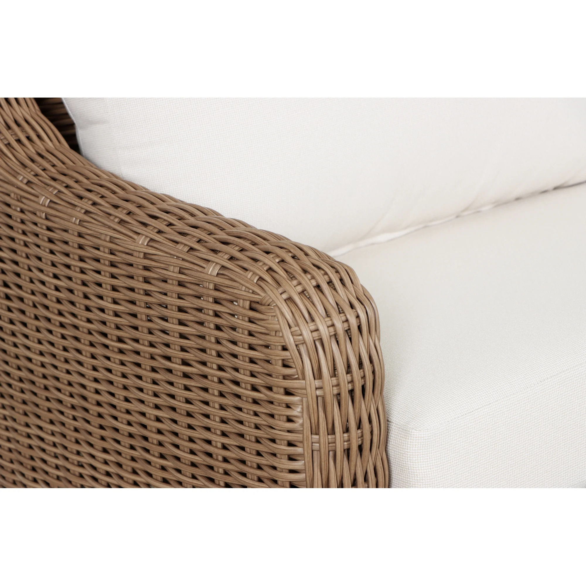 Better Homes & Gardens Bellamy Outdoor 1pc Sofa, Tan Wicker/Cream Cushion | Walmart (US)