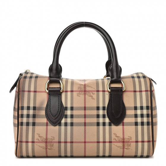 BURBERRY Haymarket Check Small Chester Bowling Bag Chocolate | Fashionphile