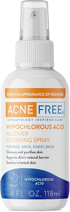 AcneFree Hypochlorous Acid Soothing Spray for Face & Body – Redness Relief Mist for Acne-Prone,... | Amazon (US)