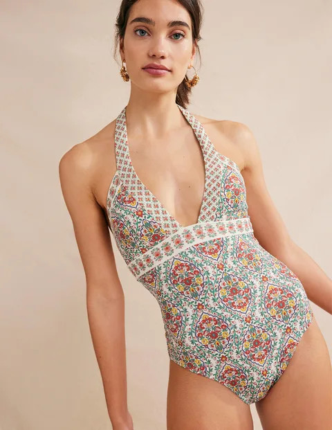 Panelled Halter Swimsuit | Boden (US)