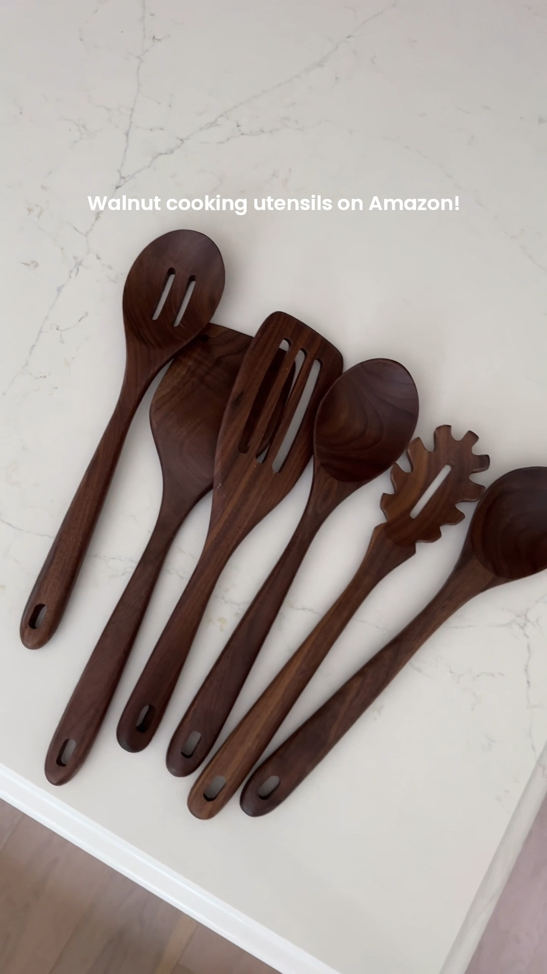 Walnut cooking utensils on Amazon- ditch the black plastics! 

Unlaquered brass cabinet hardware Amazon, ball knobs, bin pulls, cup pulls 

#LTKHome