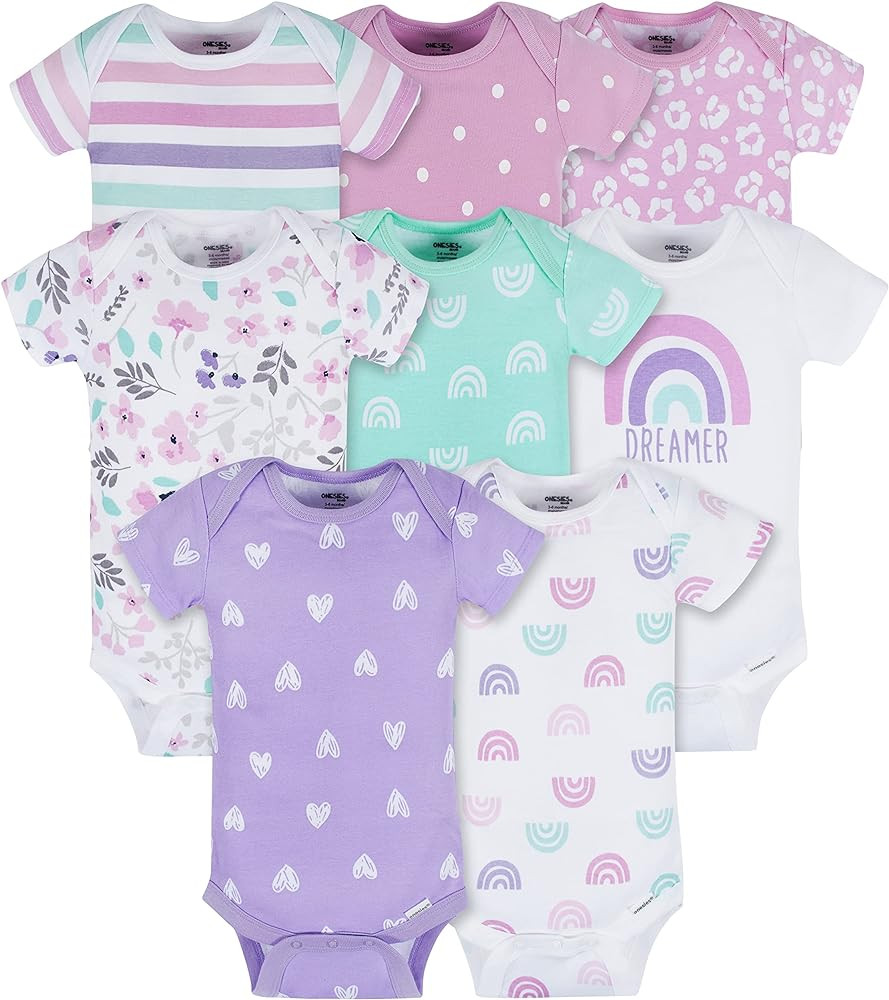 Onesies Brand baby-girls 8-pack Short Sleeve Mix & Match Bodysuits | Amazon (US)