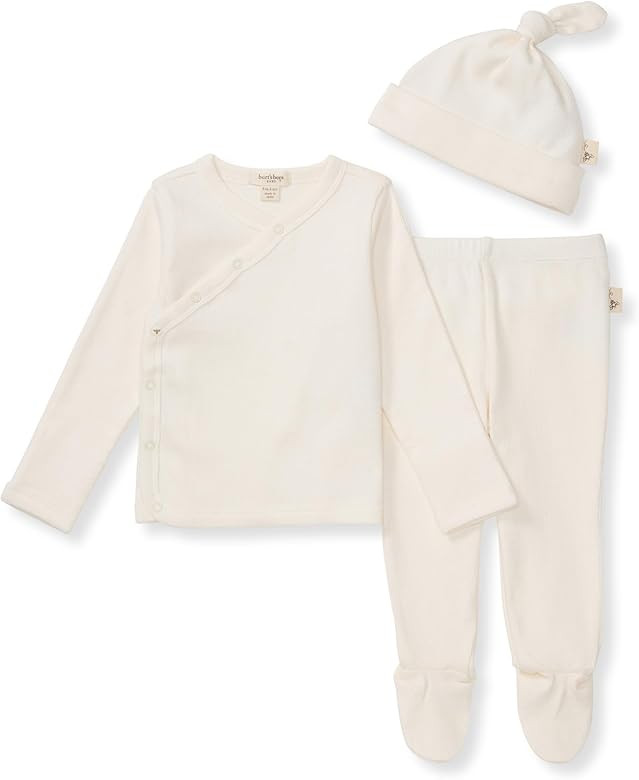 Burts Bees Baby Baby Boys' Tee Pants & Hat Set | Amazon (US)