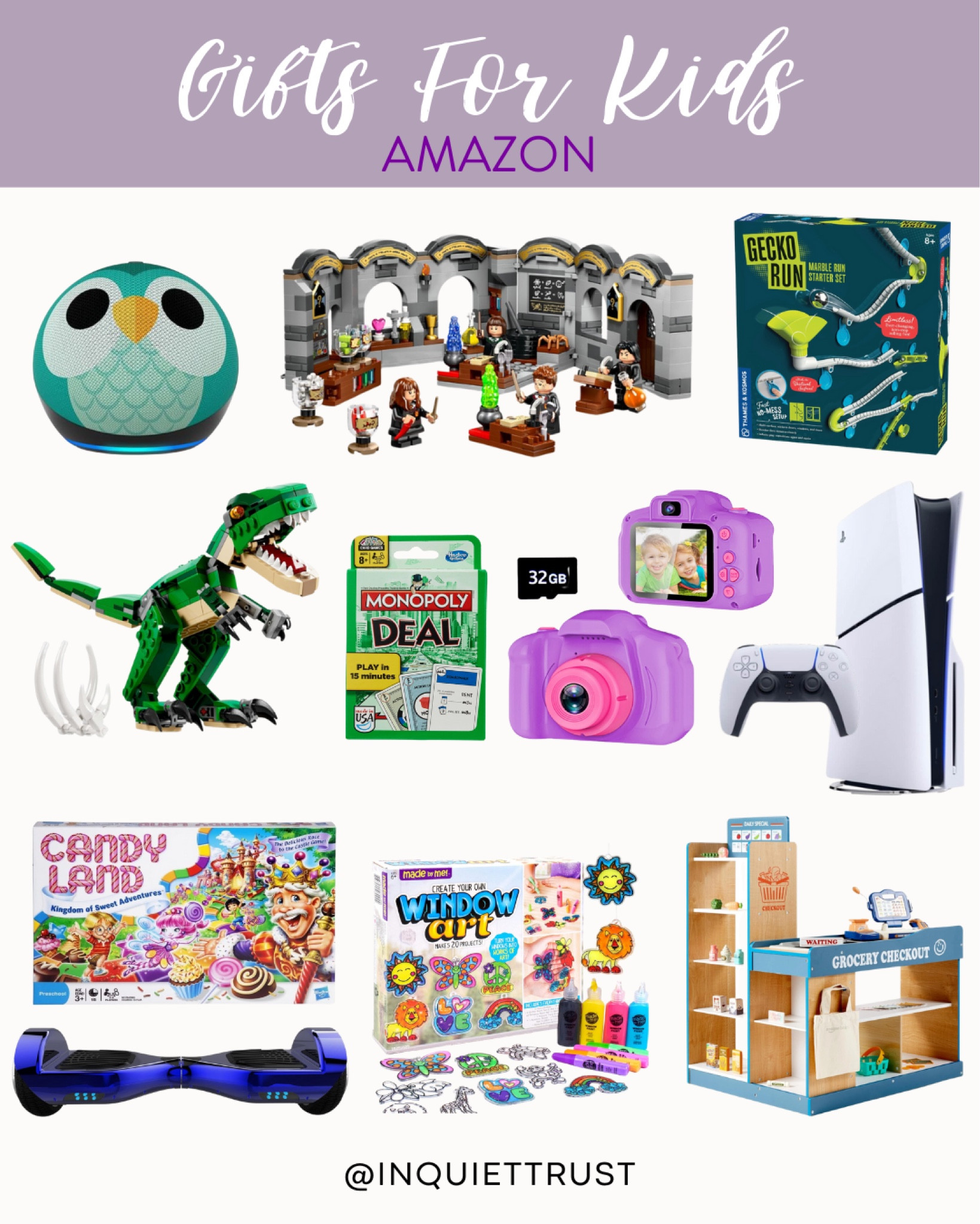 The holiday season is coming up, and if you can't decide on what gifts to give to your kids yet, then these finds from Amazon is what you're looking for! Choose from Legos, toy camera, playing cards, Sony Playstation 5, hoverboard, and more!
#affordablefinds #screenfreeactivity #kidstoy #playtime

#LTKGiftGuide #LTKKids #LTKSeasonal