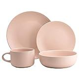 10 Strawberry Street WM-16-BLSH Wazee Matte Coupe Dinnerware Set, 16 Pc, Blush Pink | Amazon (US)