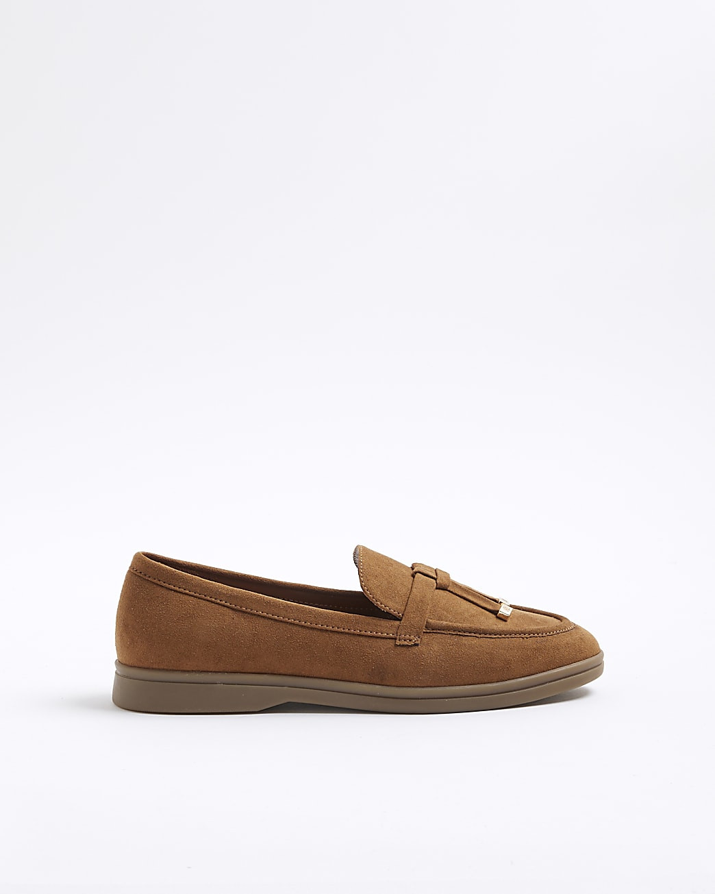 Brown Faux Suede Gum Sole Tassel Loafers | River Island UK & IE