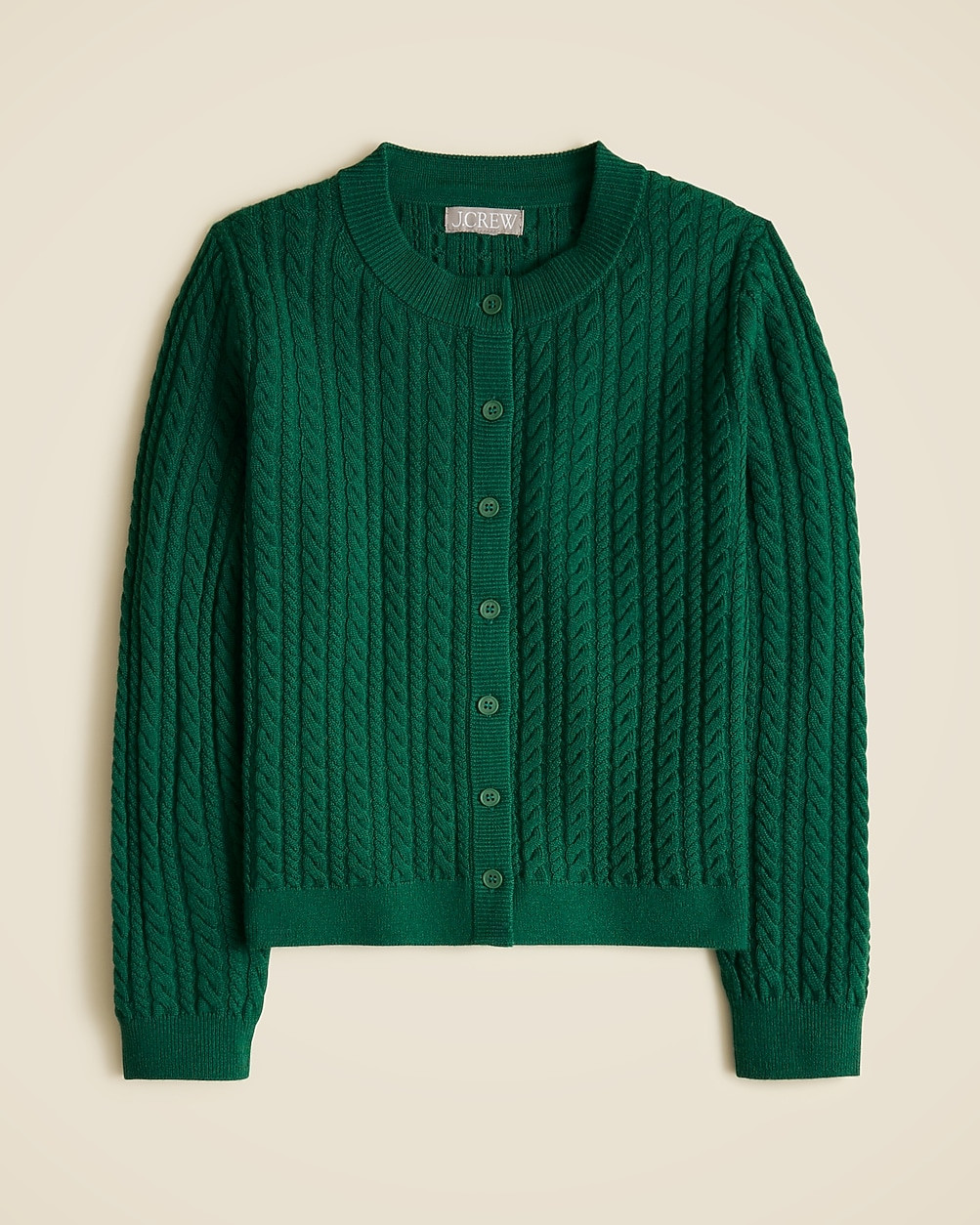 Cable-knit crewneck cardigan in merino wool | J. Crew US