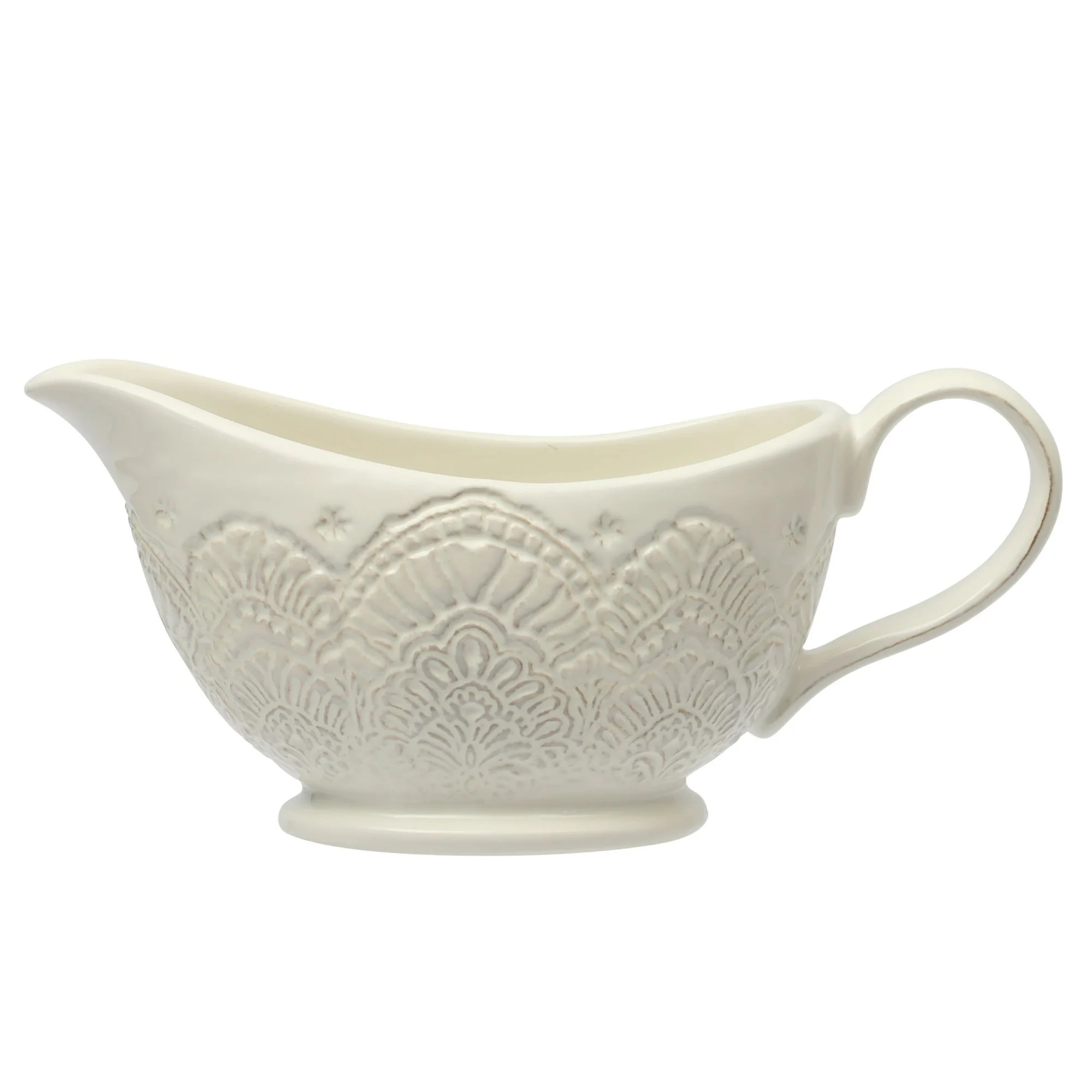 The Pioneer Woman Vintage Lace Stoneware Gravy Boat, Linen | Walmart (US)