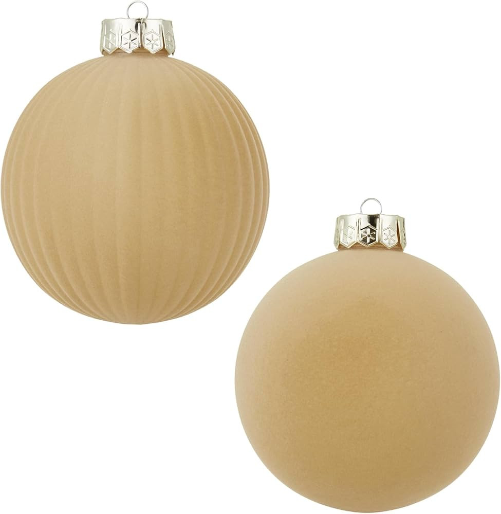 Velvet Christmas Balls Large Hanging Shatterproof Flocked Christmas Tree Ornaments for Xmas Tree ... | Amazon (US)
