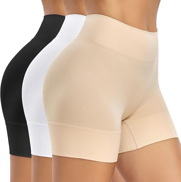 3 Pack Slip Shorts for Under Dress Seamless Anti Chafing Shorts | Amazon (US)
