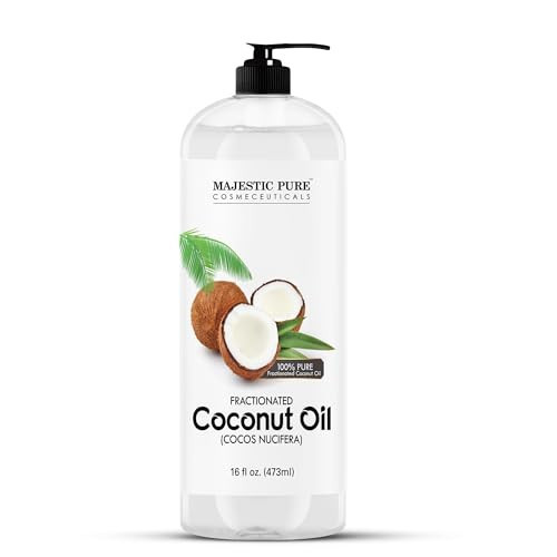 Majestic Pure Fractionated Coconut Oil - Relaxing Massage Oil, Liquid Carrier Oil for Diluting Essential Oils - Skin, Lip, Body & Hair Oil Moisturizer & Softener - 16 fl oz | Amazon (US)