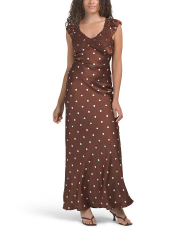Satin Dot Maxi Dress | TJ Maxx