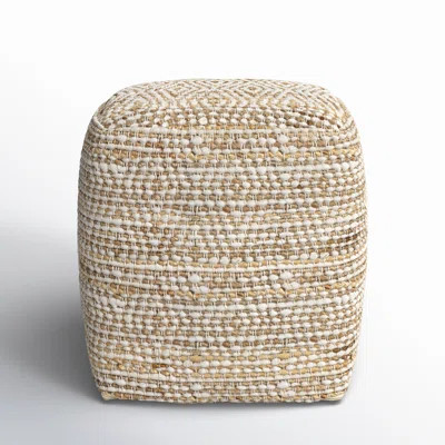 Reyes 16" Wide Square Geometric Pouf Ottoman | Wayfair Professional