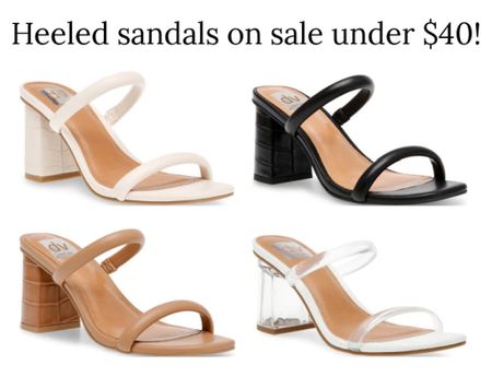 Heeled sandals on sale under $40! 
.
Nude sandals black sandals white sandals 

#LTKunder50 #LTKshoecrush #LTKsalealert