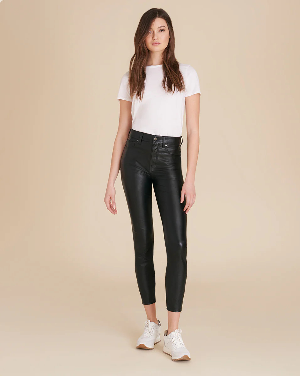 Debbie High-Rise Skinny Vegan Leather Jean | Veronica Beard