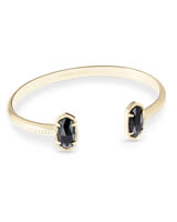 Elton Gold Cuff Bracelet in Black Opaque Glass | Kendra Scott