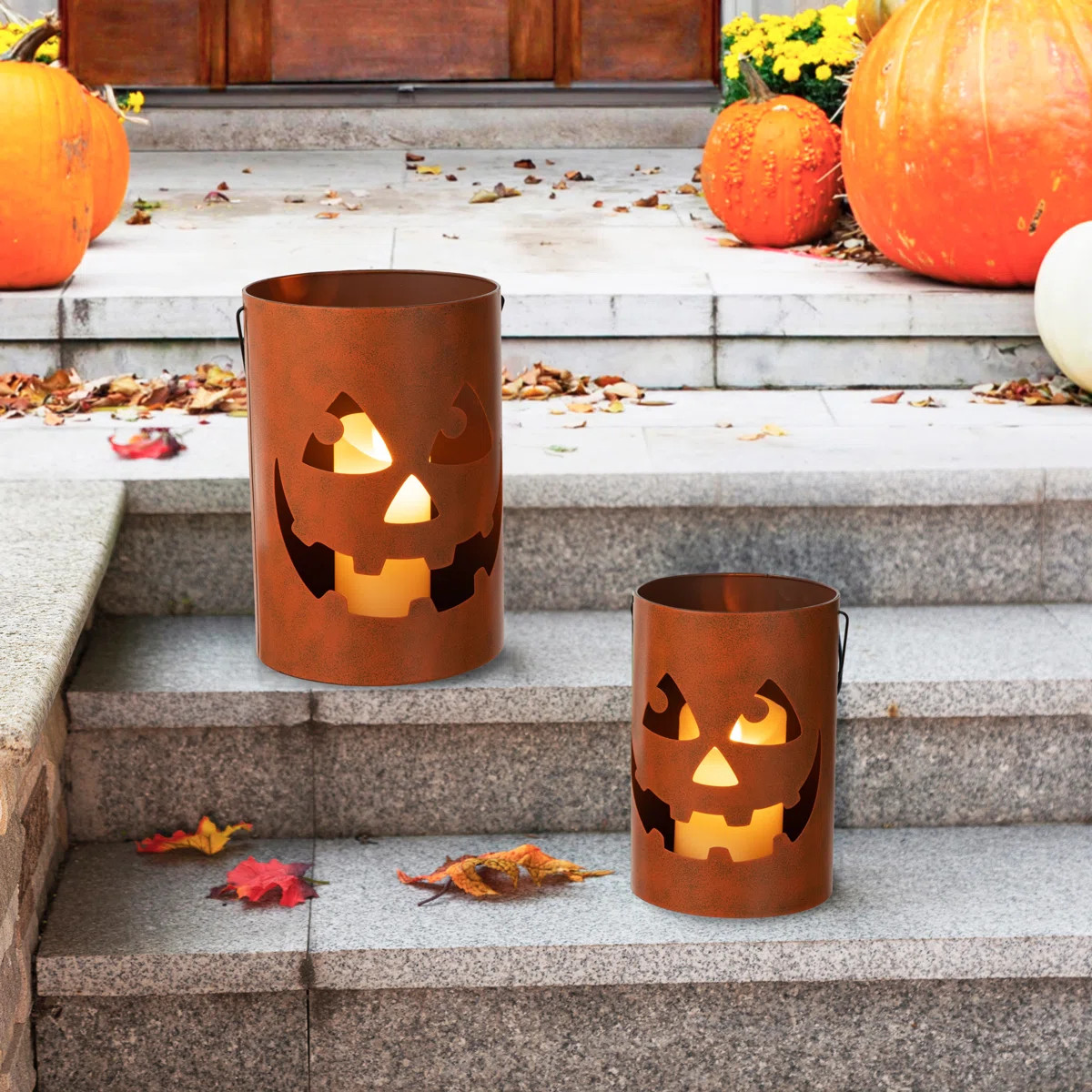 Set of 2 Halloween Jack O Lantern Bucket | Wayfair North America