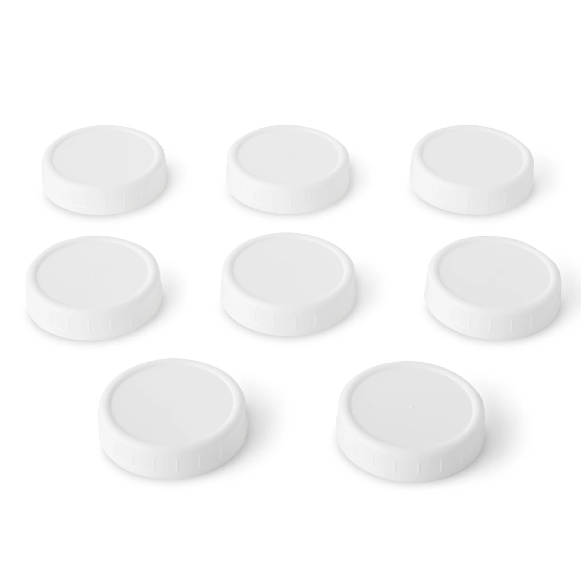 Mainstays Pack of 8 BPA-Free Plastic Regular Mouth Canning Jar Lids, White - Walmart.com | Walmart (US)