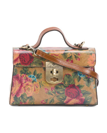 Leather Carisbrooke Satchel With Twist Lock Closure | TJ Maxx