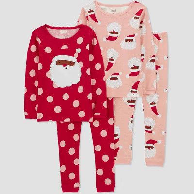 Carter's Just One You® Toddler Girls' Polka Dot Santa Pajama Set | Target