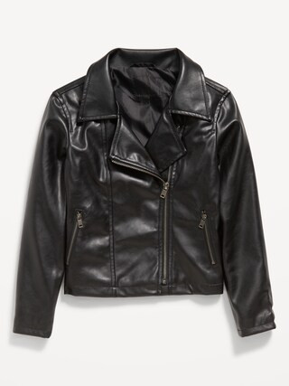 Faux-Leather Moto Jacket for Girls | Old Navy (US)