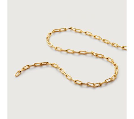Mini Paperclip Chain Necklace Adjustable 46cm/18' | Monica Vinader (US)