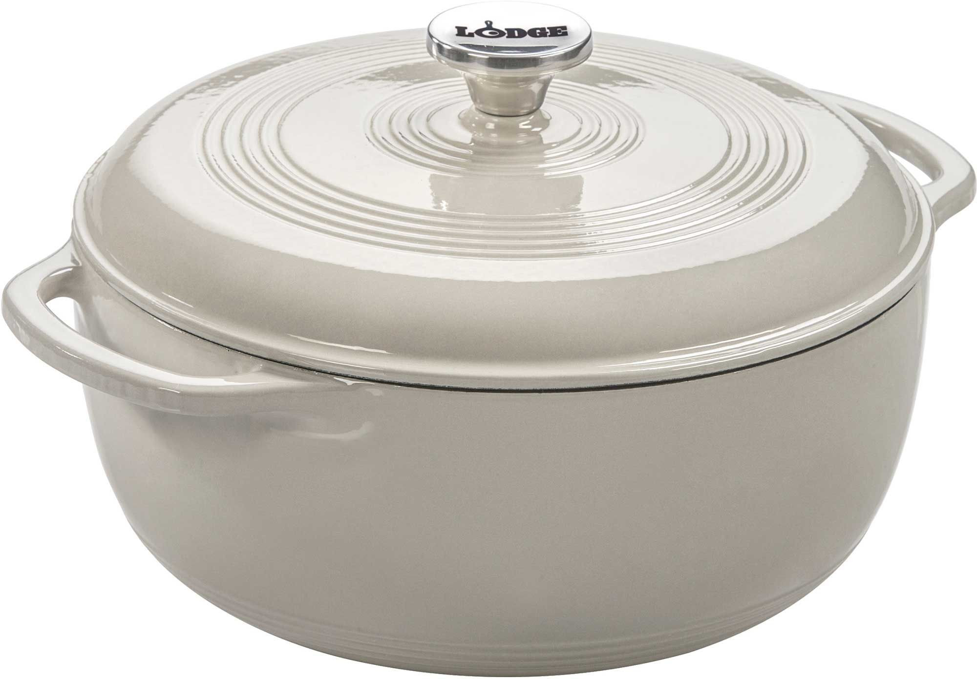 Lodge 6-Quart Enameled Cast Iron Dutch Oven, Oyster | DICK'S Sporting Goods
