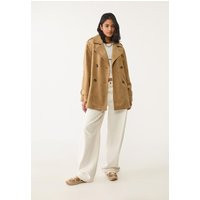 Stradivarius Regular faux suede trench coat Stone M | Stradivarius (UK)