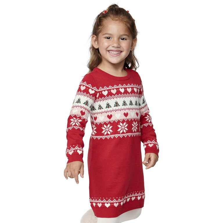 The Children's Place Toddler Girl Long Sleeve Sweater Dress, Sizes 12M-5T - Walmart.com | Walmart (US)