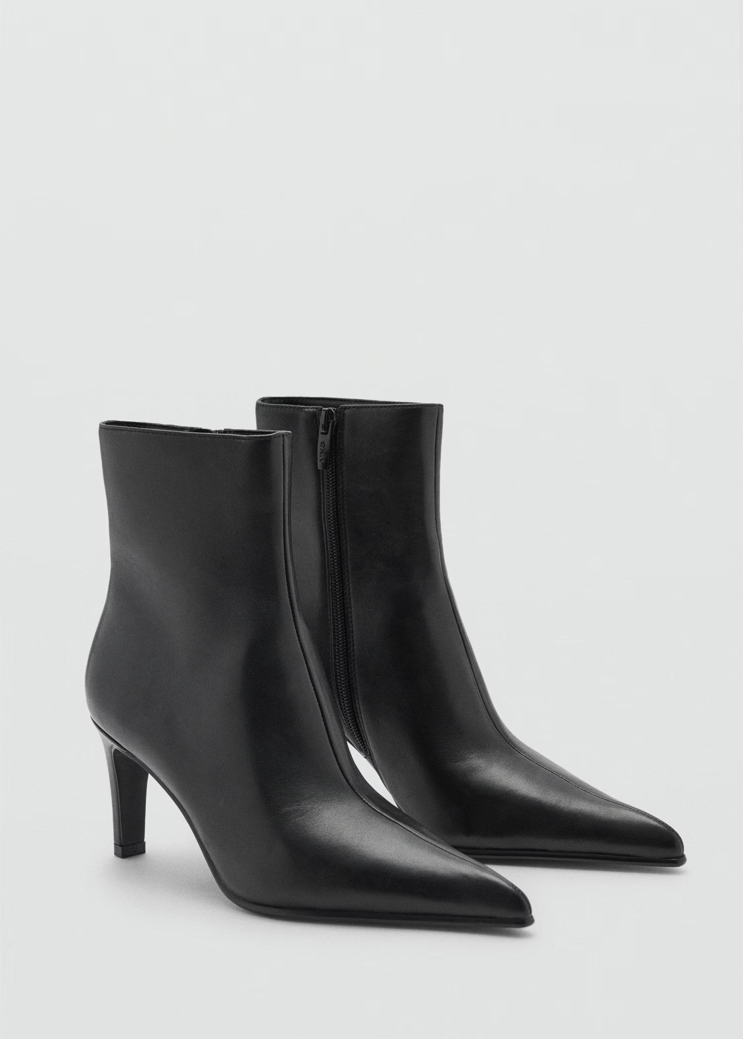 Leather pointed ankle boots - Women | MANGO United Kingdom | MANGO (UK)