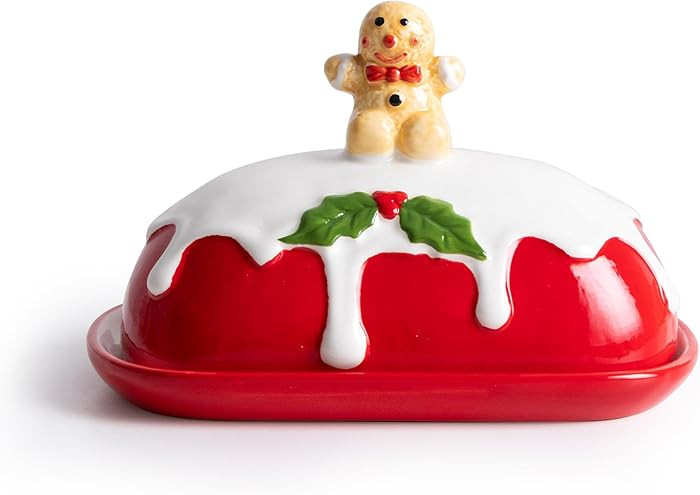 Gingerbread Man Butter Dish, Christmas Butterdish for Kitchen, Butter Dish with Lid for Counterto... | Amazon (US)