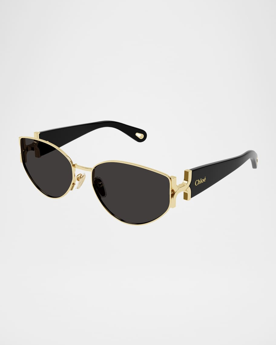 Round Logo-Print Sunglasses | Neiman Marcus