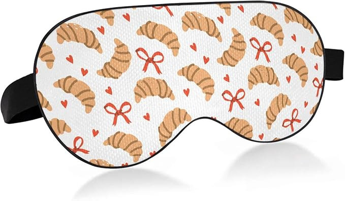 Sleep Mask Croissants Ribbons Comfortable Eye Mask for Women and Men for Night Sleep | Amazon (US)