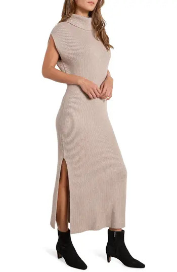 Splendid Madeline Rib Turtleneck Maxi Sweater Dress in Tawny at Nordstrom Rack, Size Large | Nordstrom Rack