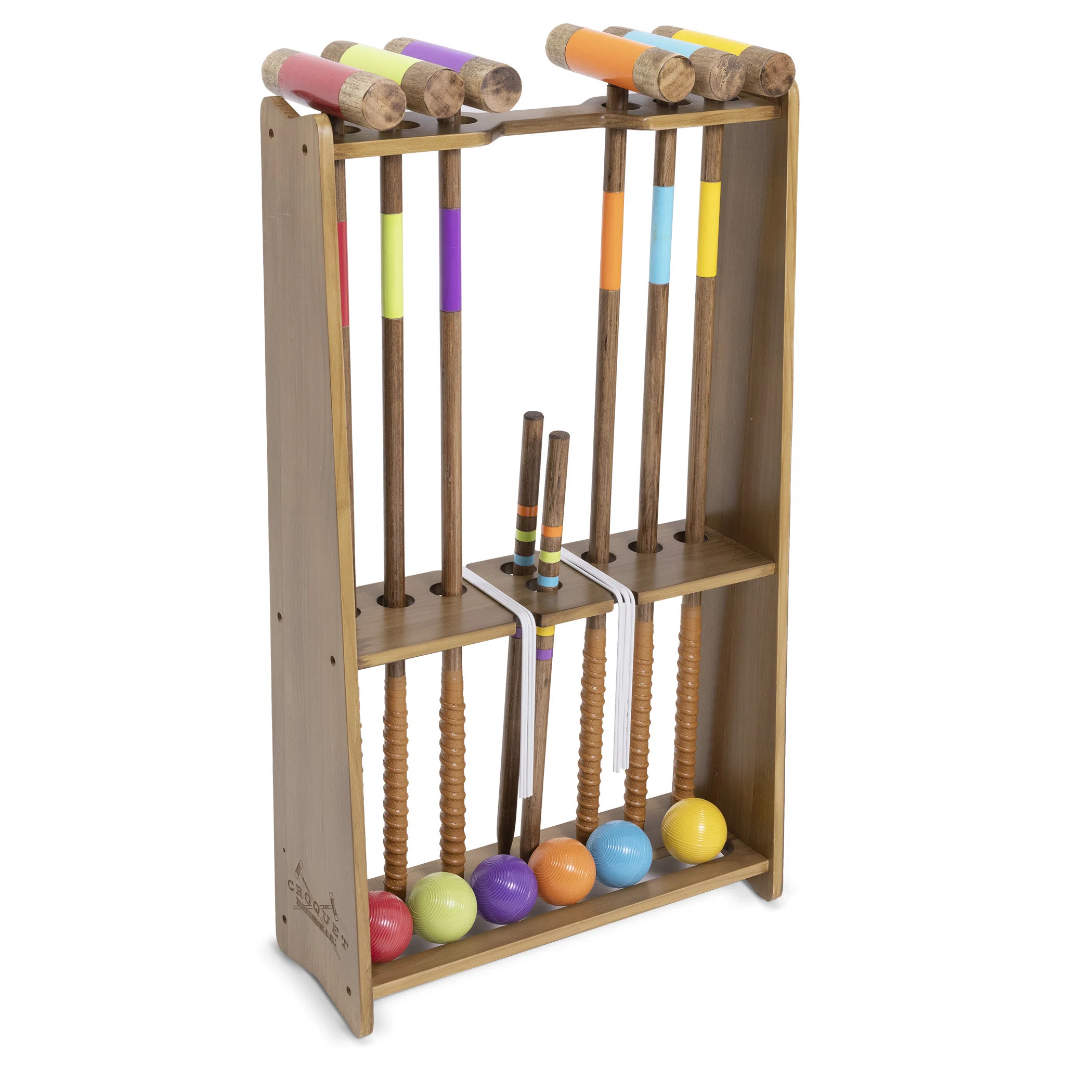 Gosports Premium Wood Stained Six Player Croquet Set With Handcrafted Wooden Stand | Wayfair North America